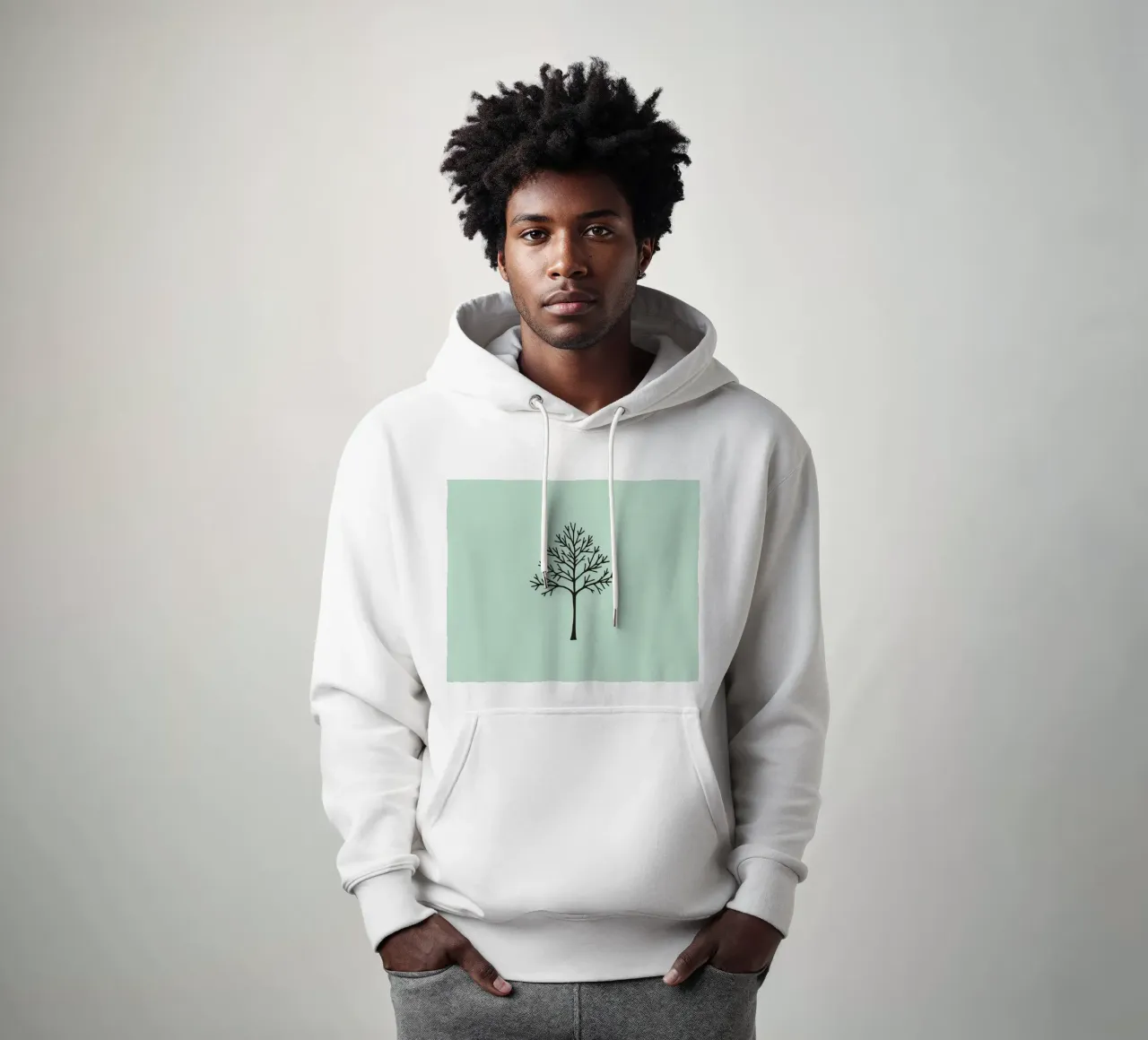 Minimalist tree design with intricate branch patterns hoodie by DesignDoodle