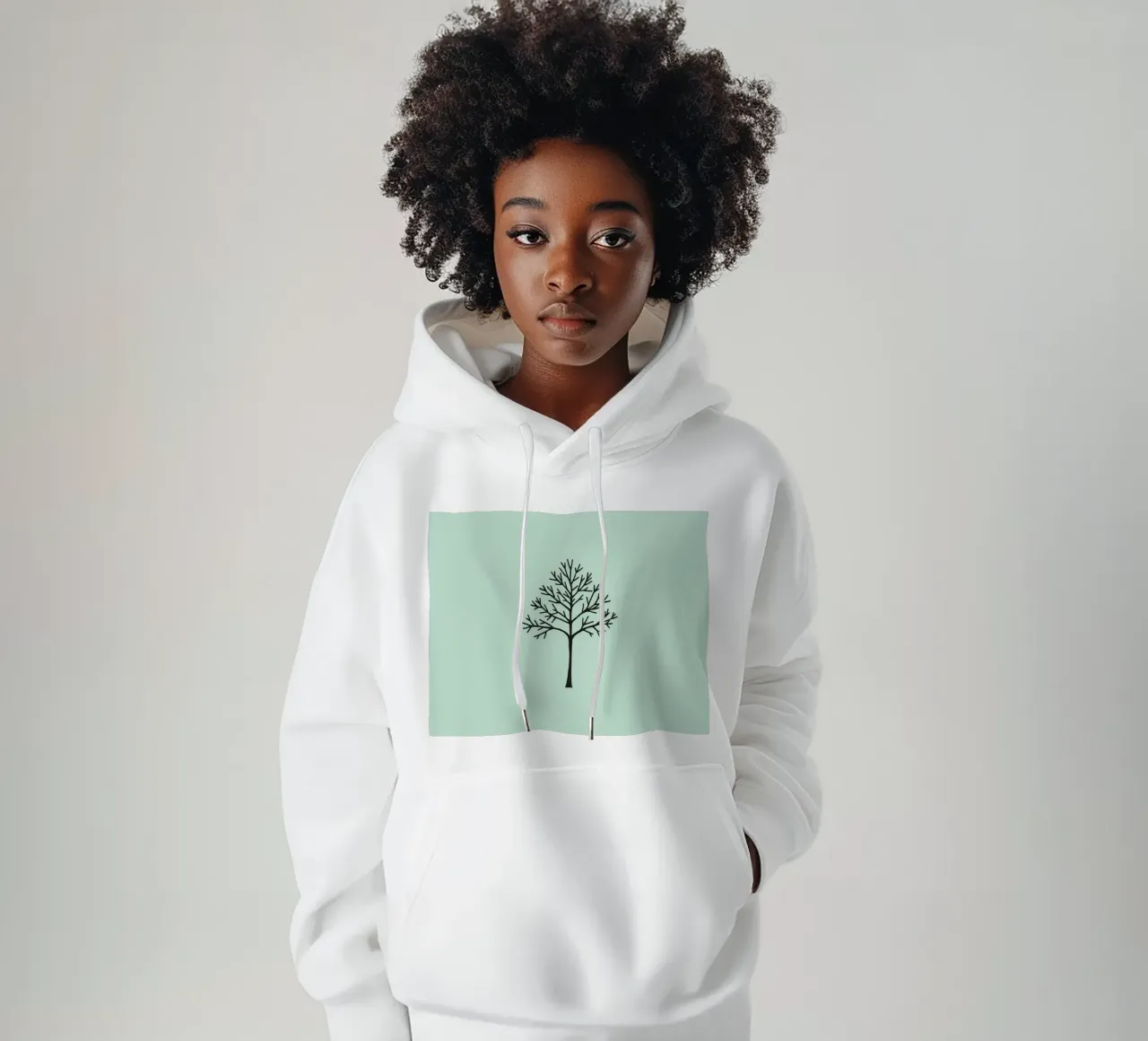 Minimalist tree design with intricate branch patterns hoodie by DesignDoodle