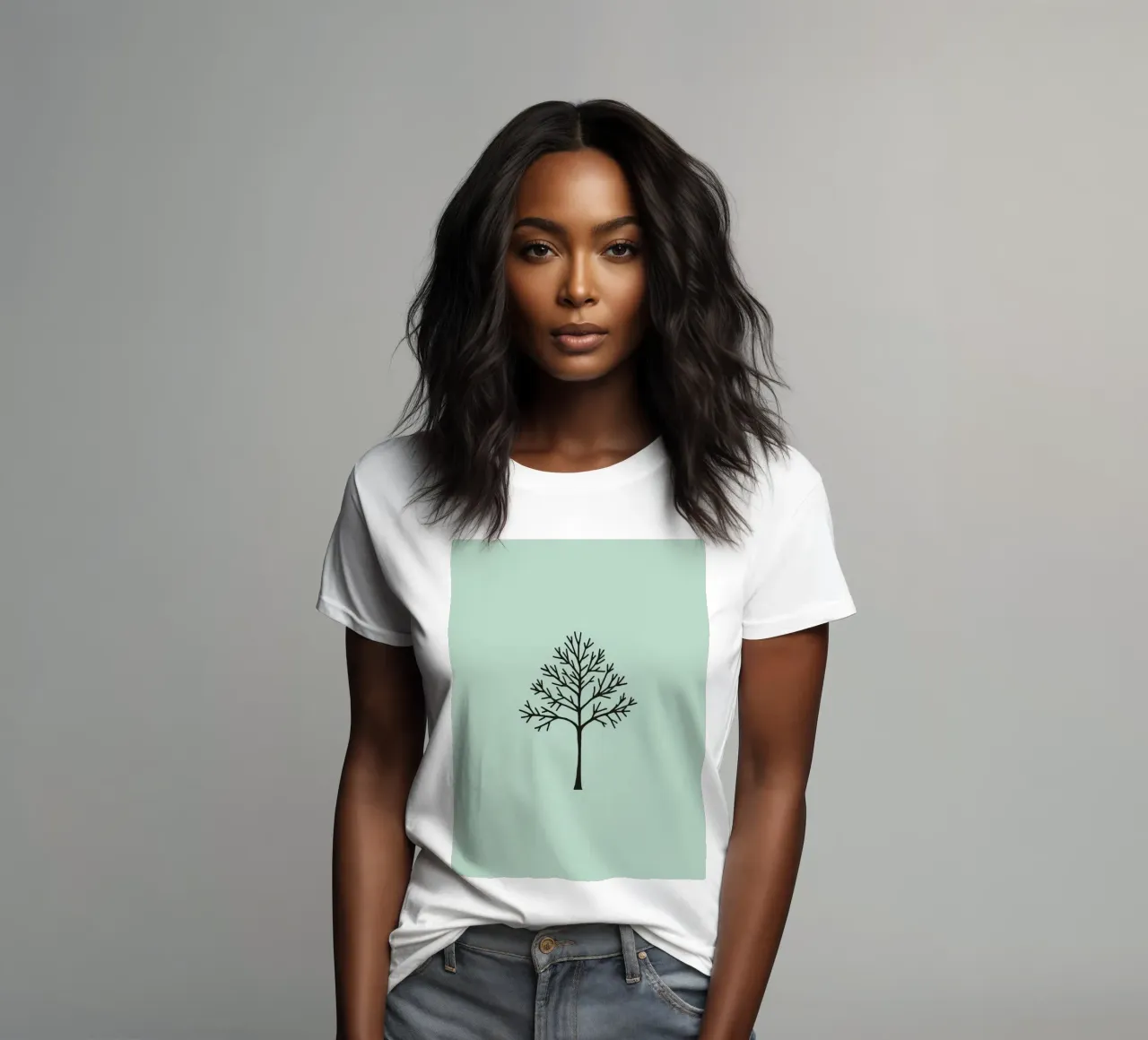 Minimalistisches Baumdesign mit verschlungenen Zweigmustern Frauen T-Shirt von DesignDoodle