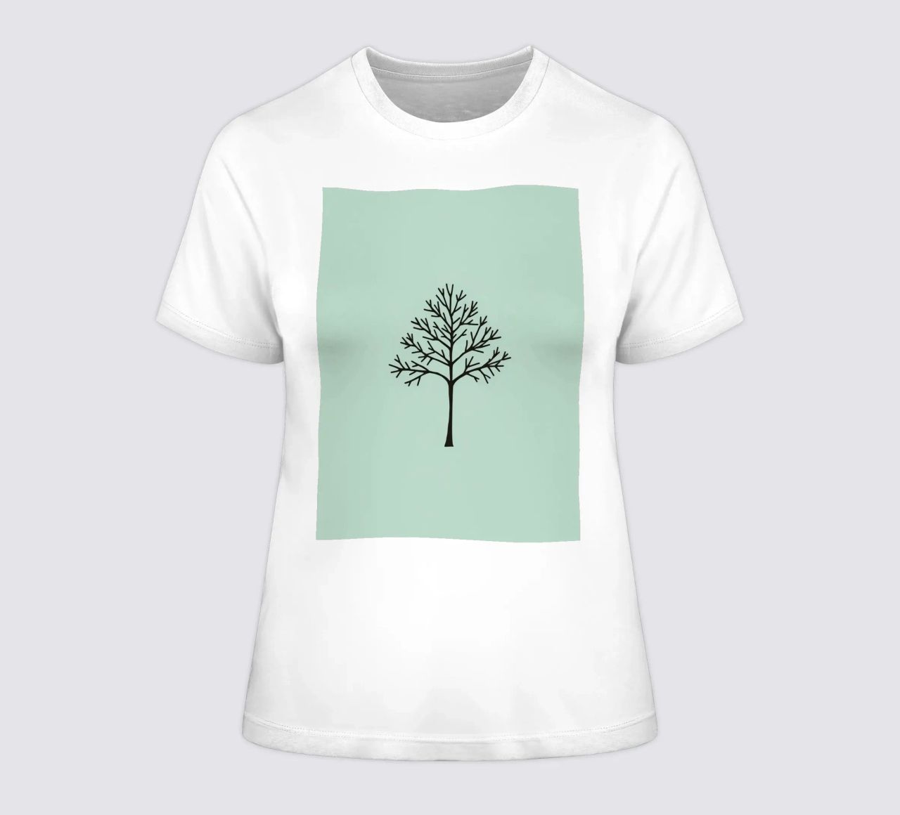 Minimalist tree design with intricate branch patterns women's fitted t-shirt by DesignDoodle