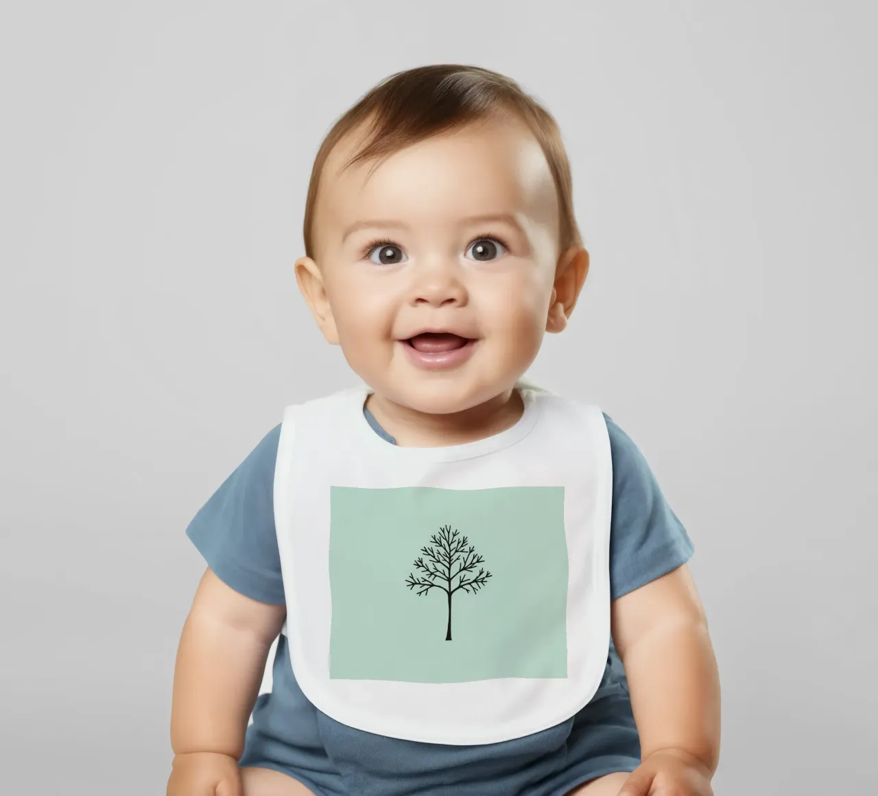 Minimalist tree design with intricate branch patterns baby bib by DesignDoodle