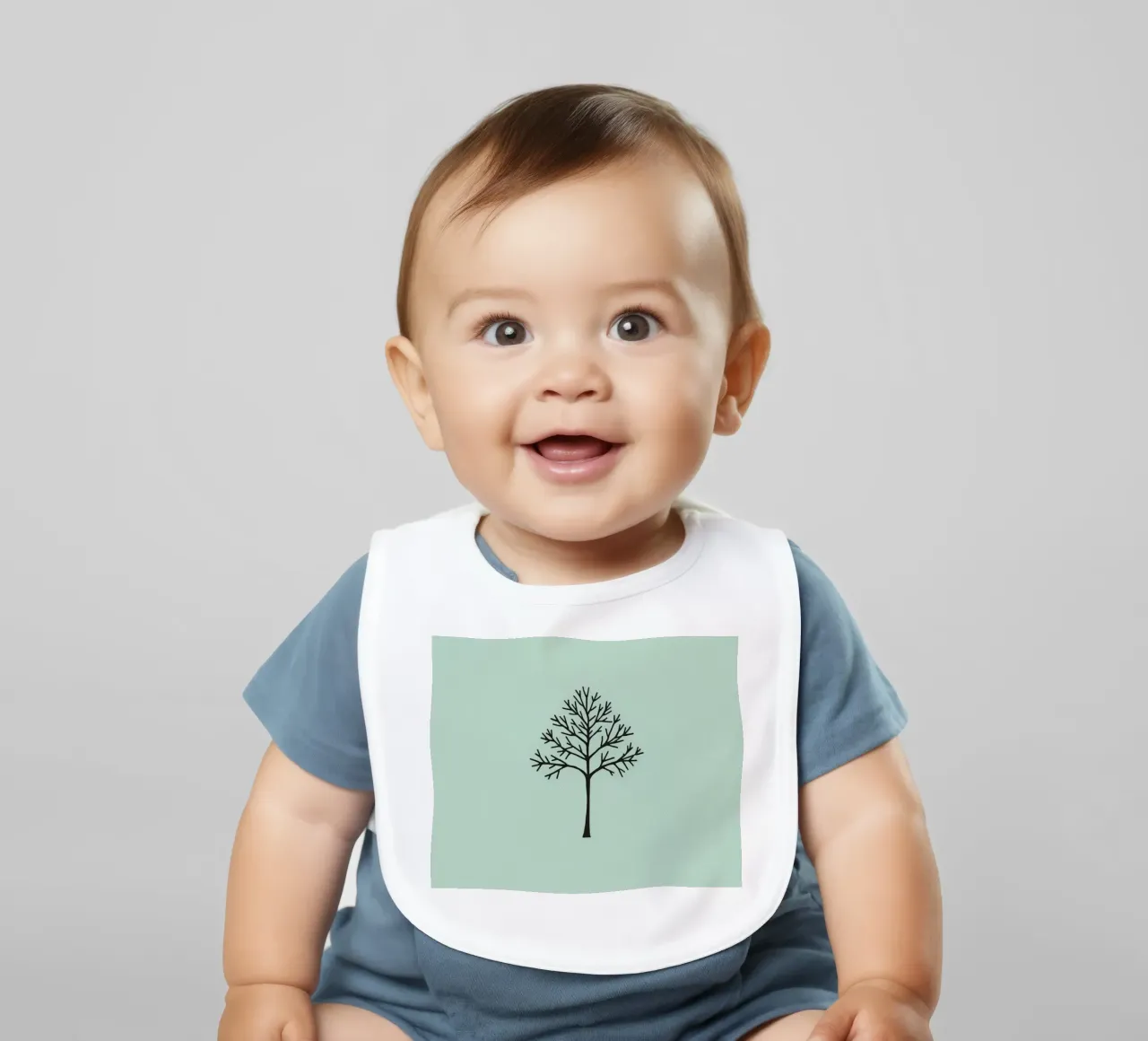 Arbre au design minimaliste avec des motifs de branches complexes bavoir de DesignDoodle