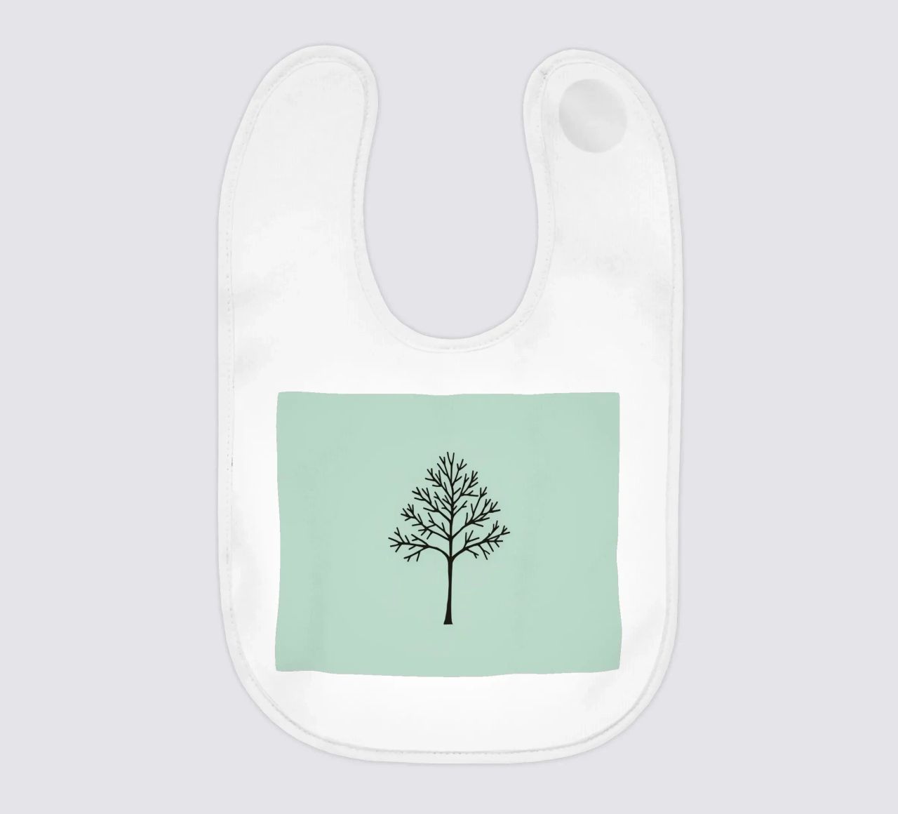 Minimalist tree design with intricate branch patterns baby bib by DesignDoodle