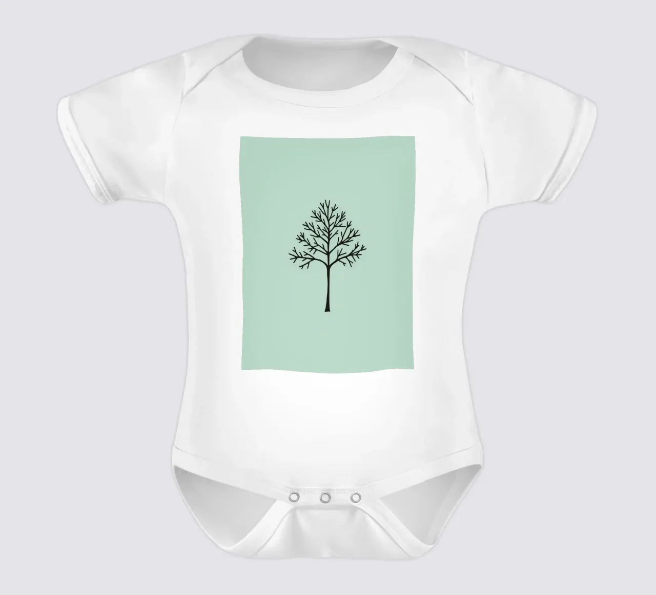 Minimalist tree design with intricate branch patterns short-sleeve baby romper by DesignDoodle