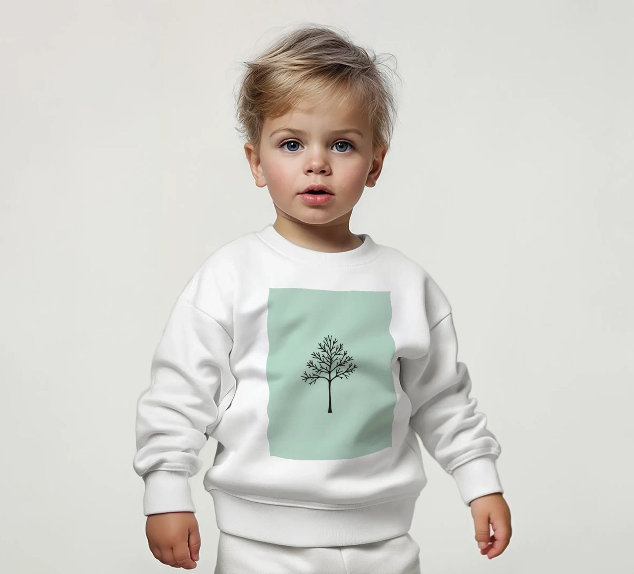 Minimalist tree design with intricate branch patterns baby sweatshirt by DesignDoodle