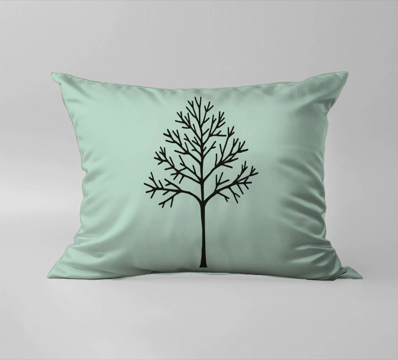 Minimalist tree design with intricate branch patterns decorative cushion by DesignDoodle