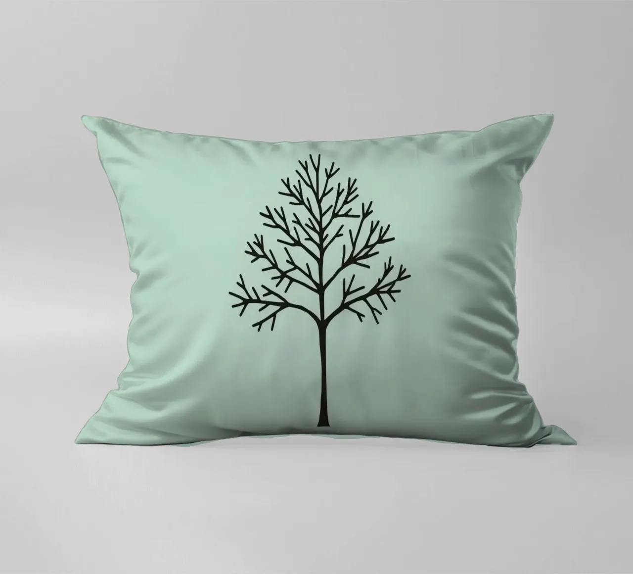 Minimalist tree design with intricate branch patterns decorative cushion by DesignDoodle