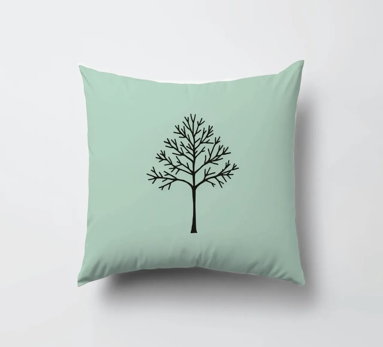 Minimalist tree design with intricate branch patterns decorative cushion by DesignDoodle
