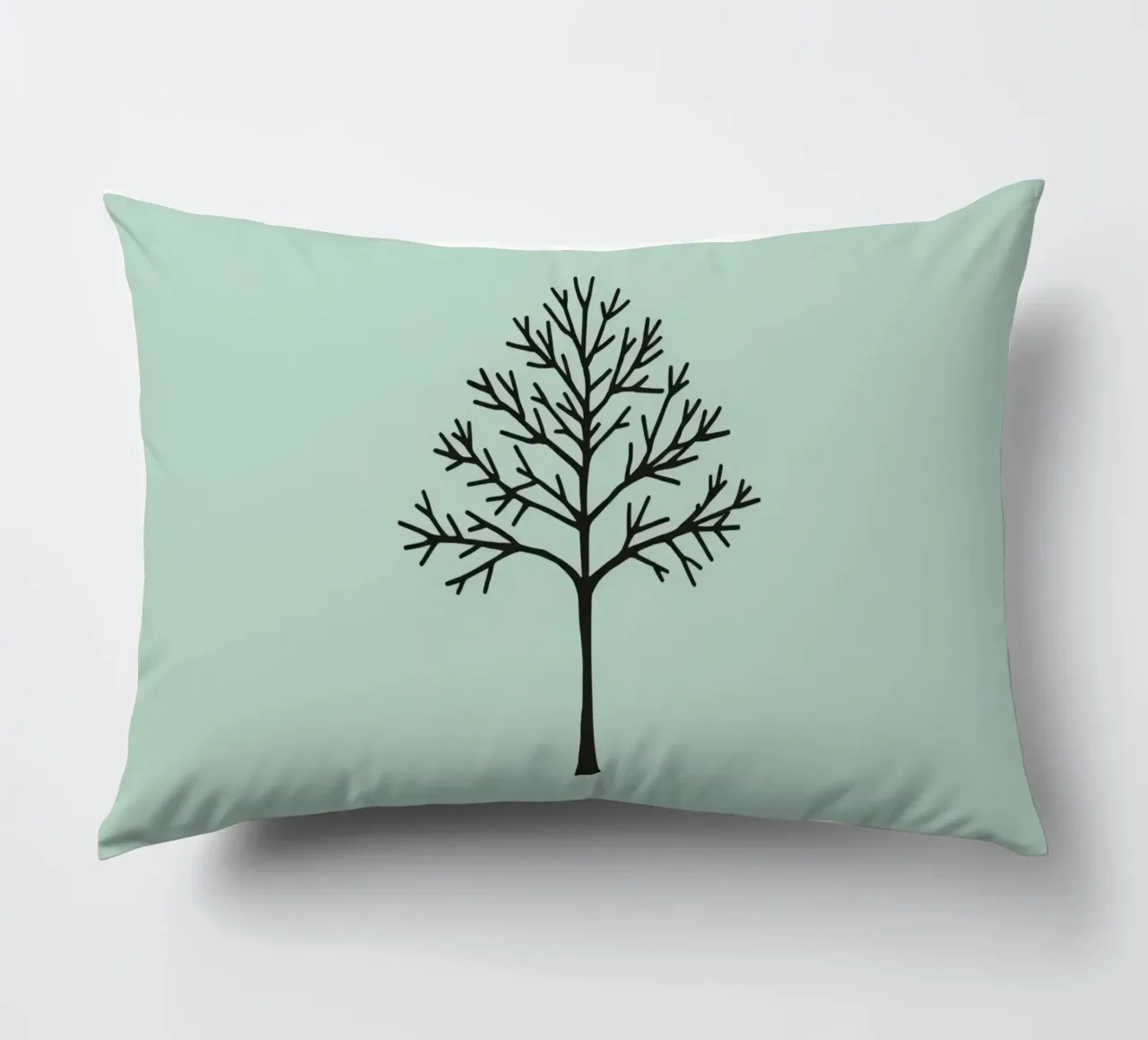 Minimalist tree design with intricate branch patterns decorative cushion by DesignDoodle