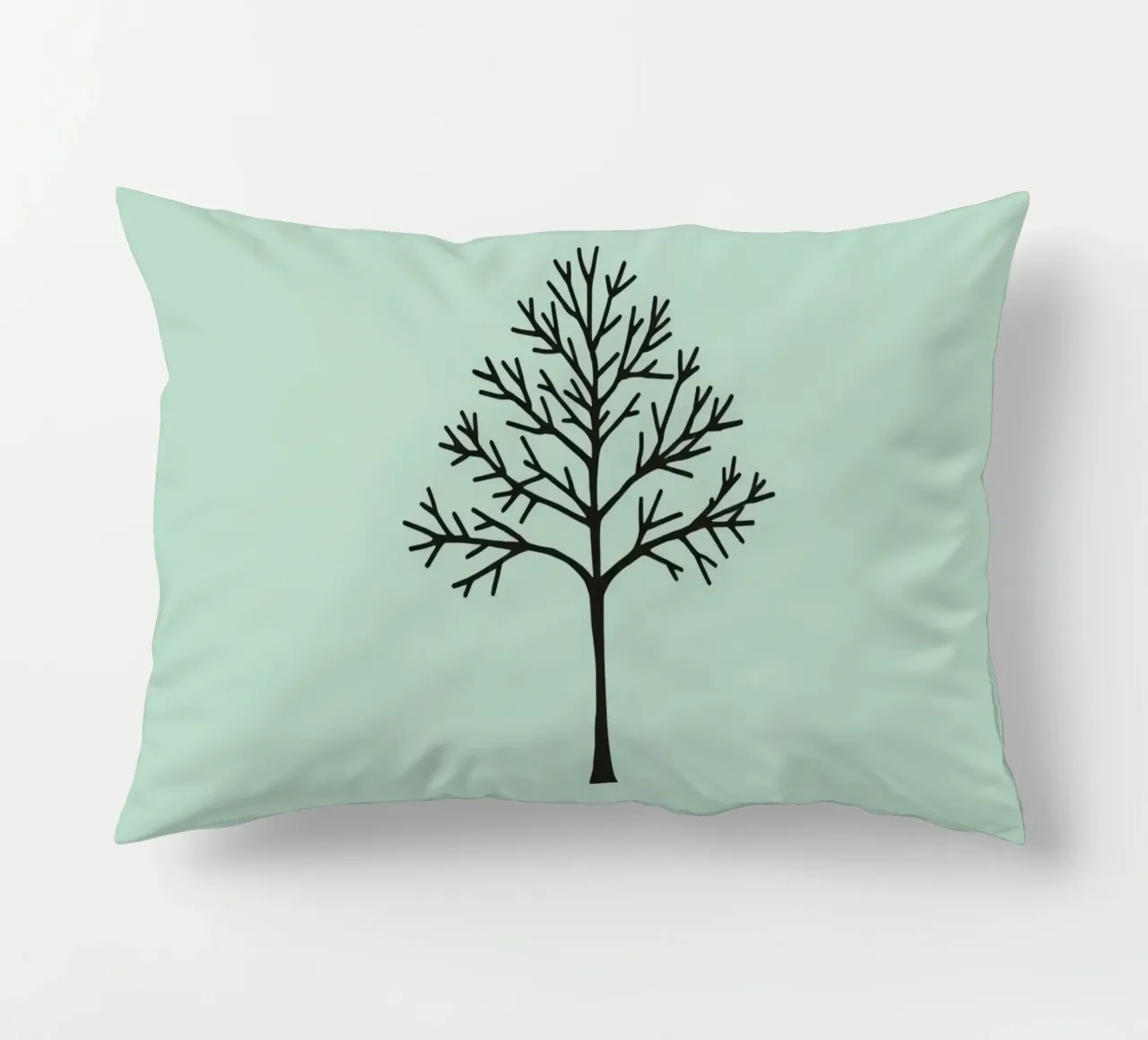 Minimalist tree design with intricate branch patterns decorative cushion by DesignDoodle