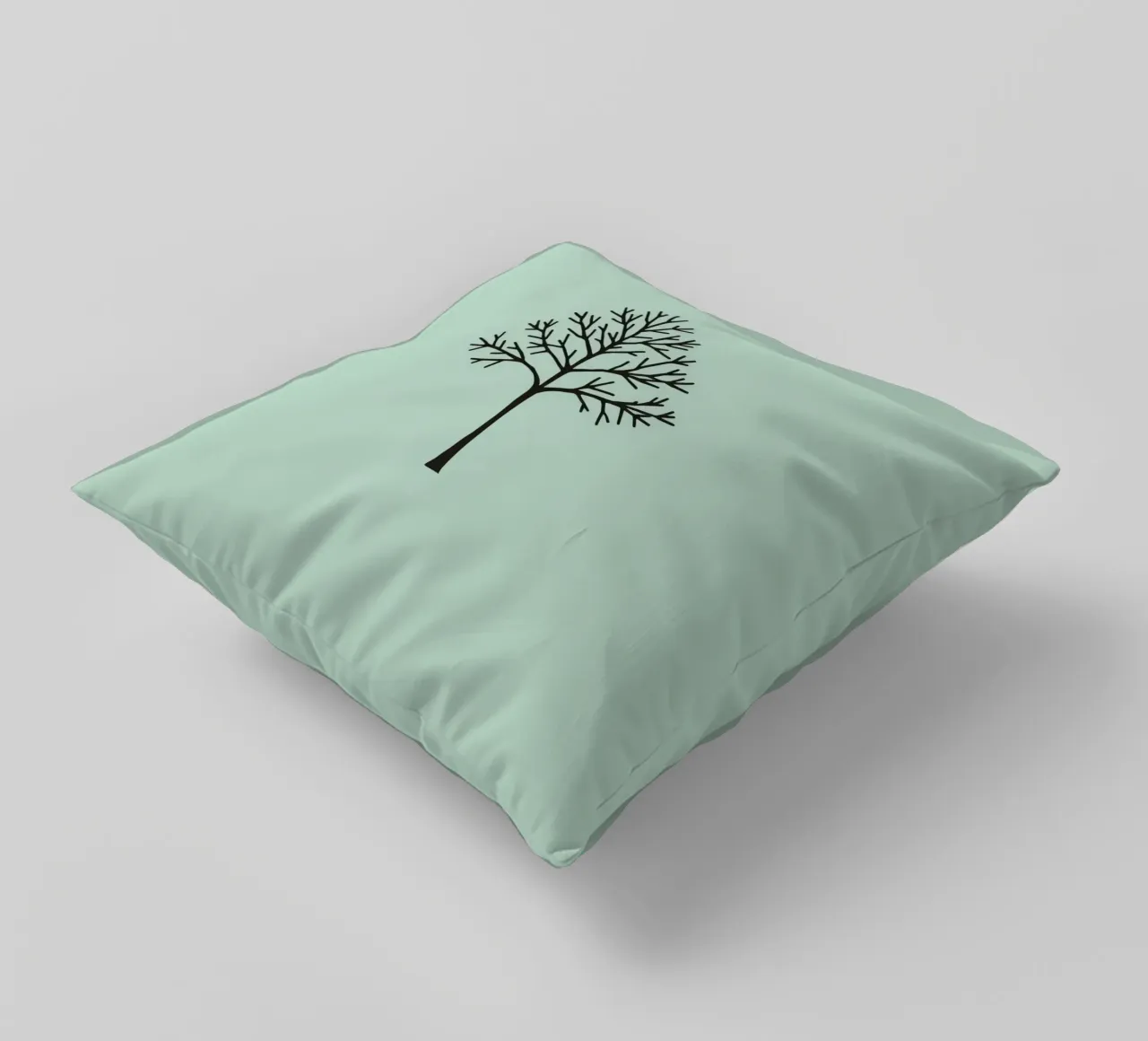 Minimalist tree design with intricate branch patterns decorative cushion by DesignDoodle