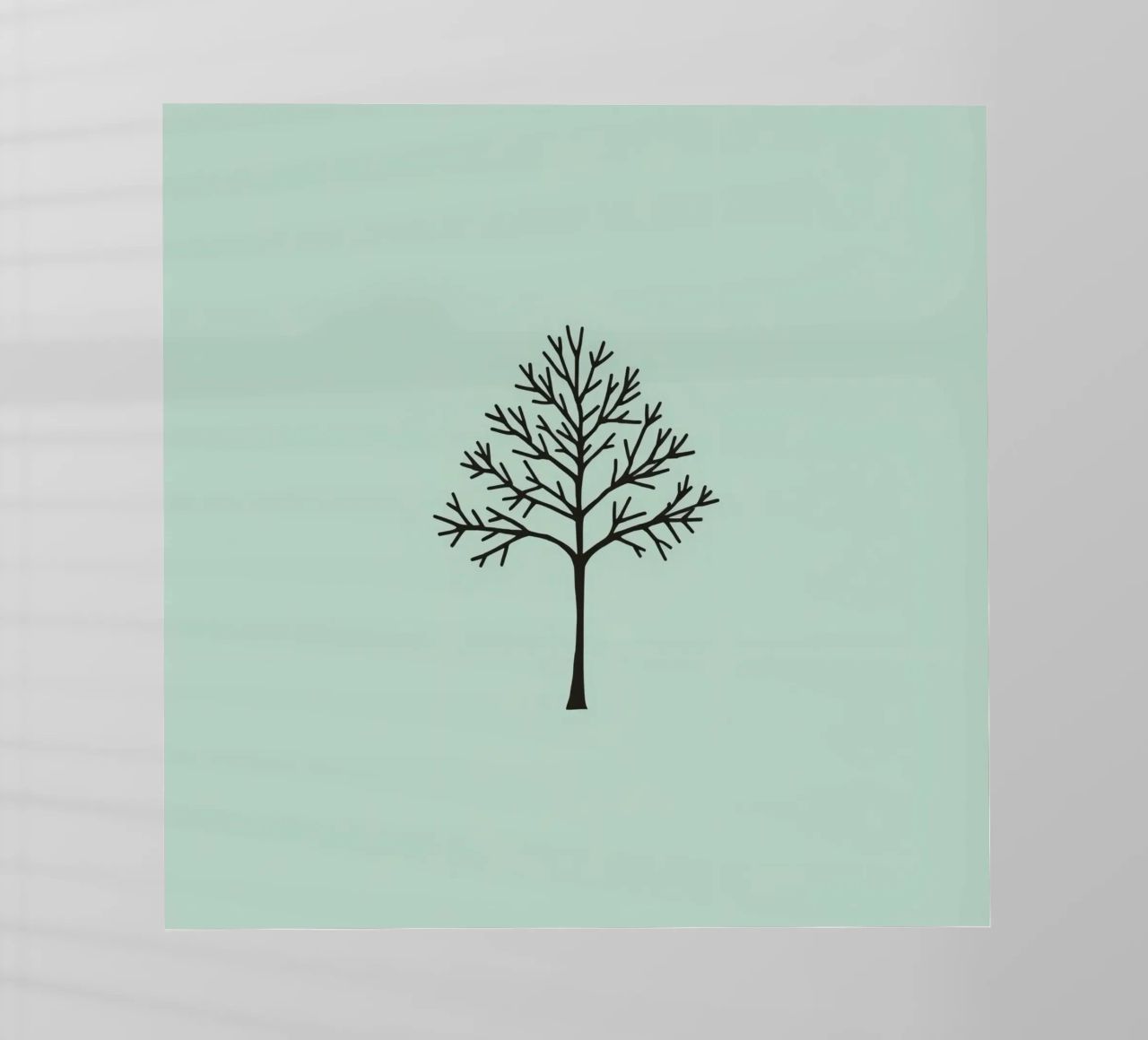 Minimalist tree design with intricate branch patterns backlit film by DesignDoodle