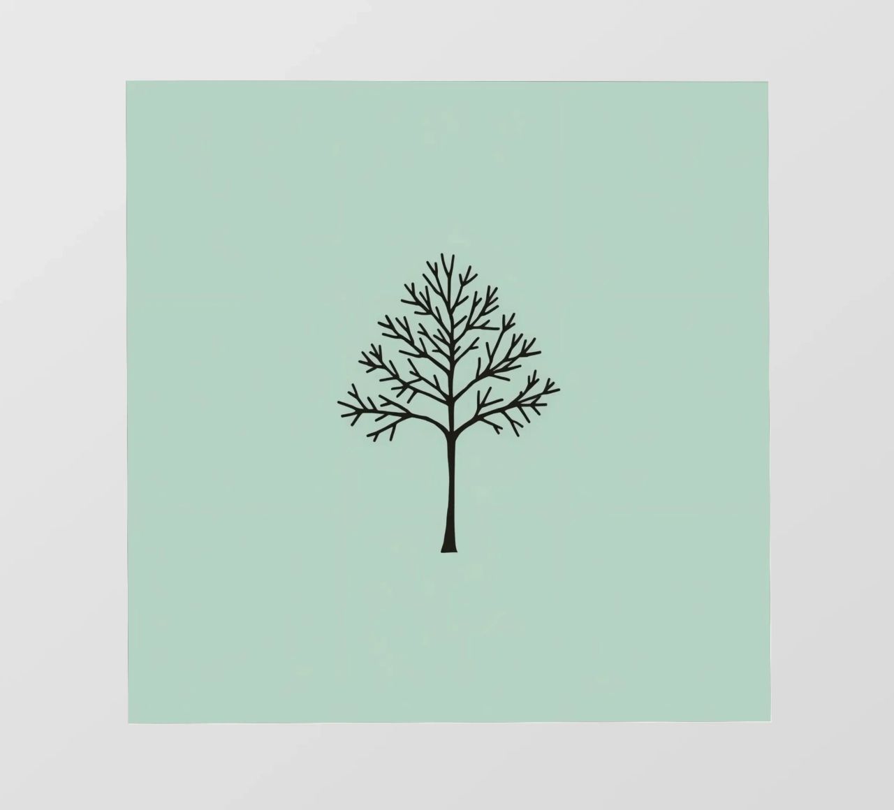 Minimalist tree design with intricate branch patterns backlit film by DesignDoodle