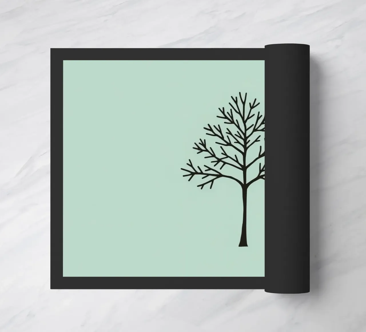 Minimalist tree design with intricate branch patterns doormat by DesignDoodle