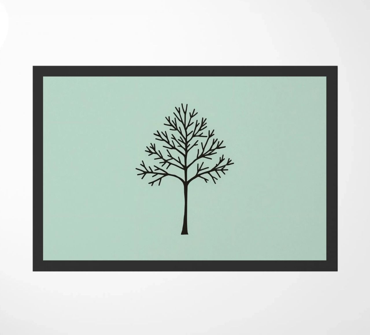 Minimalist tree design with intricate branch patterns doormat by DesignDoodle