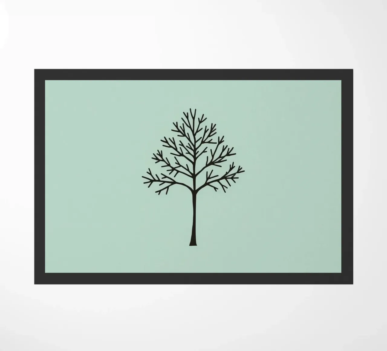 Minimalistisches Baumdesign mit verschlungenen Zweigmustern Fußmatte von DesignDoodle