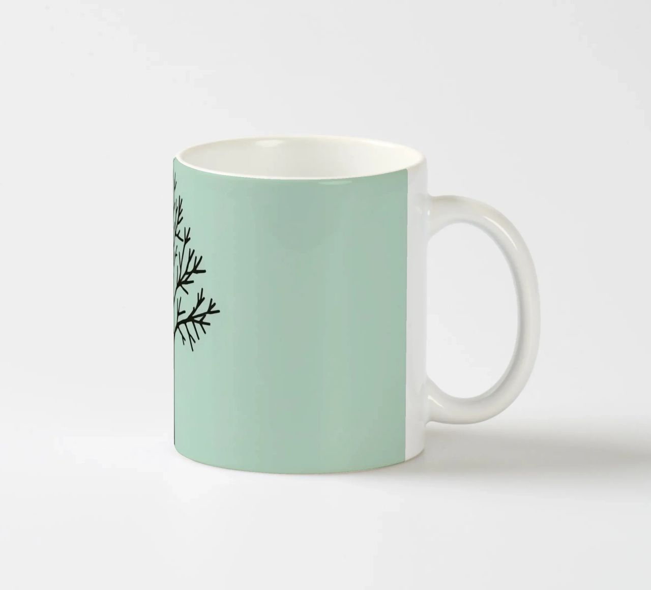Minimalist tree design with intricate branch patterns ceramic mug by DesignDoodle