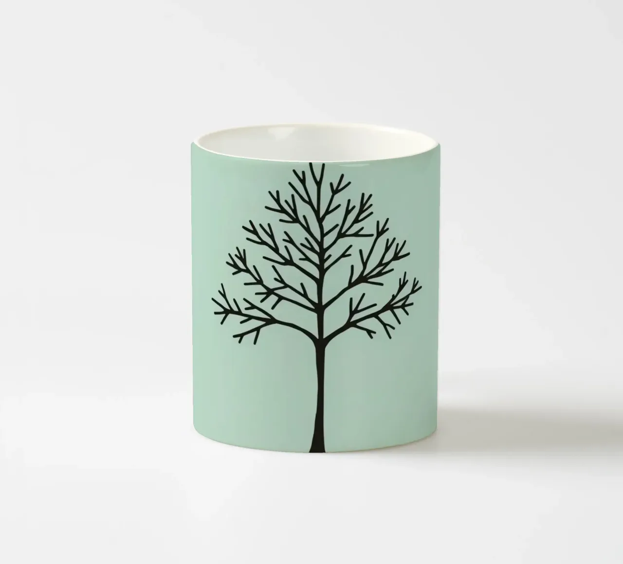 Minimalist tree design with intricate branch patterns ceramic mug by DesignDoodle