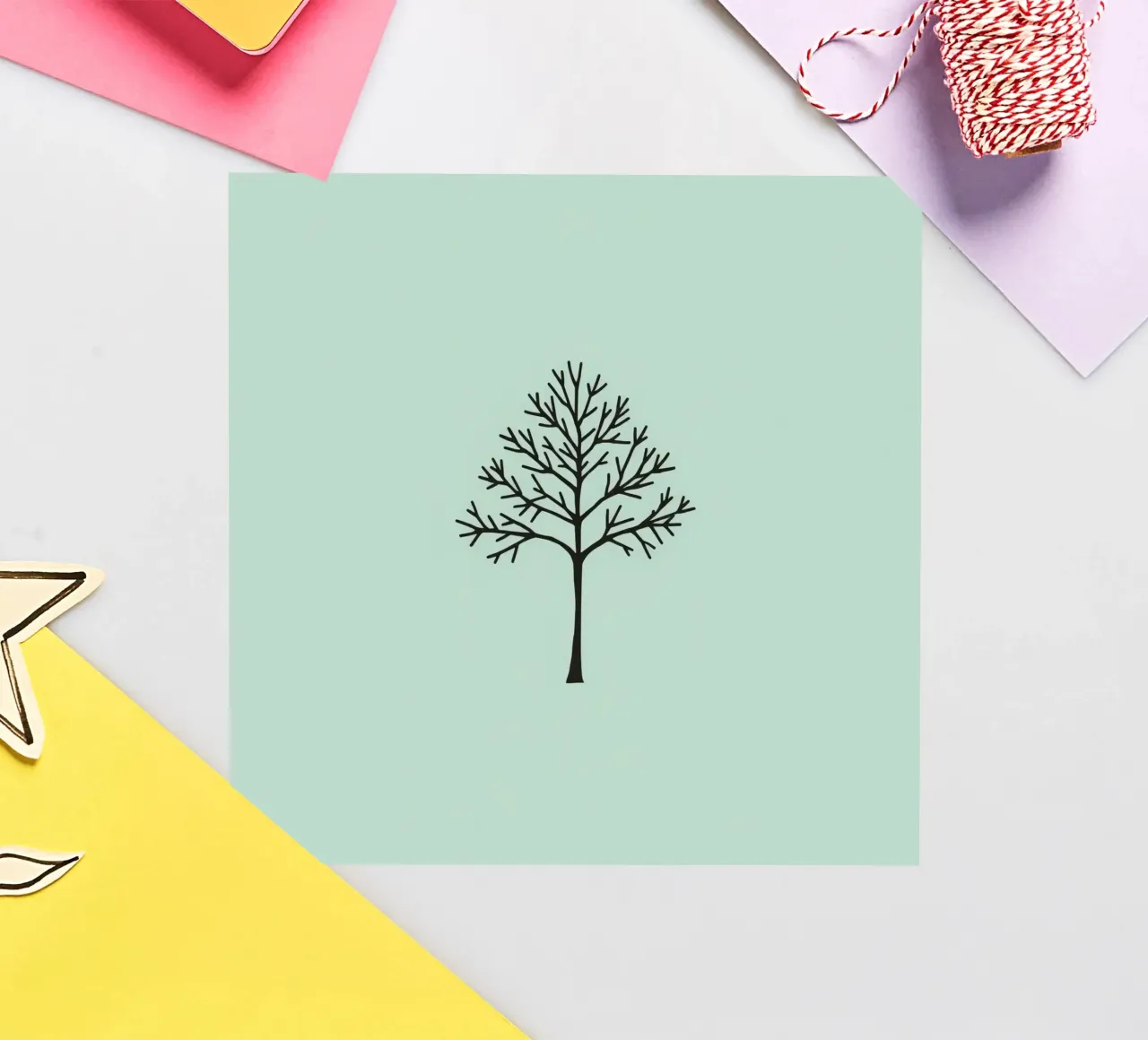 Minimalist tree design with intricate branch patterns sticker by DesignDoodle