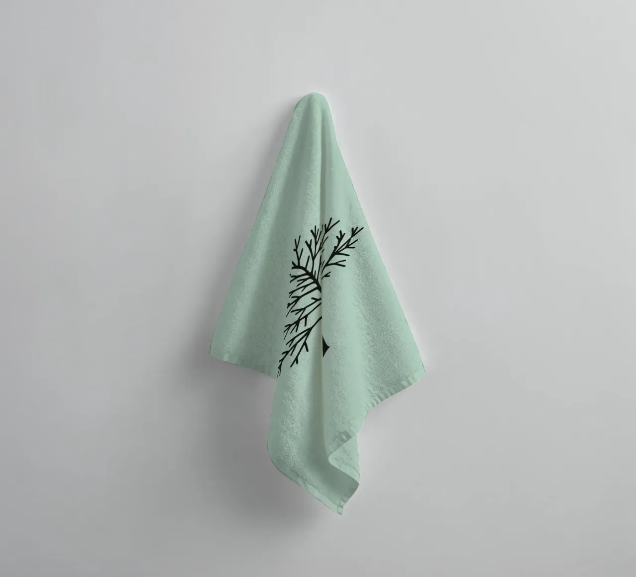 Arbre au design minimaliste avec des motifs de branches complexes serviette de bain de DesignDoodle