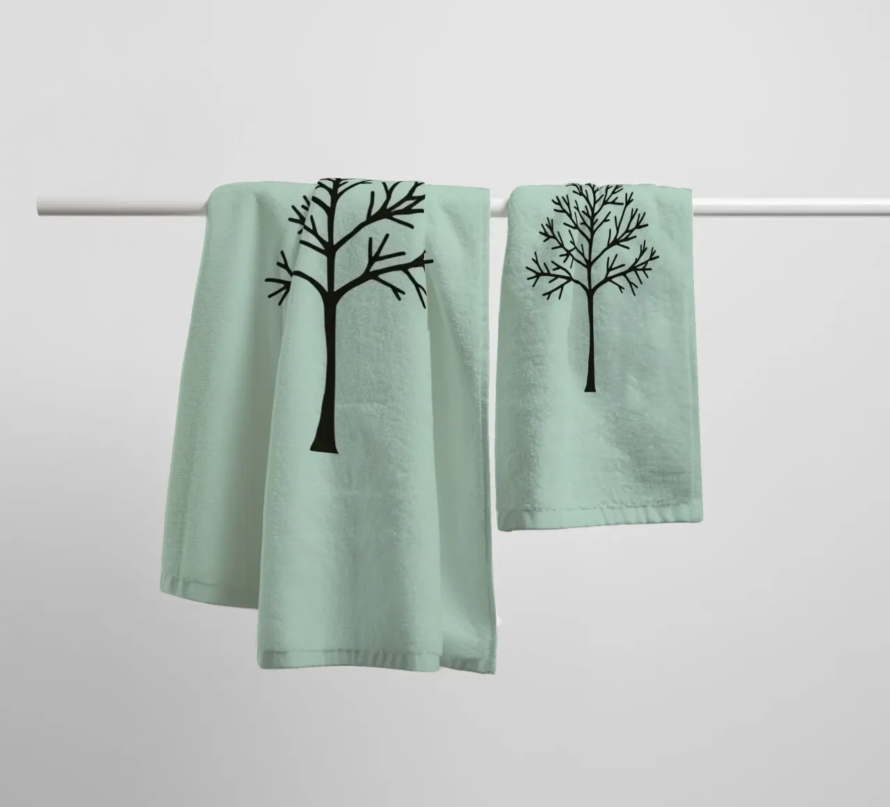 Minimalist tree design with intricate branch patterns towel by DesignDoodle