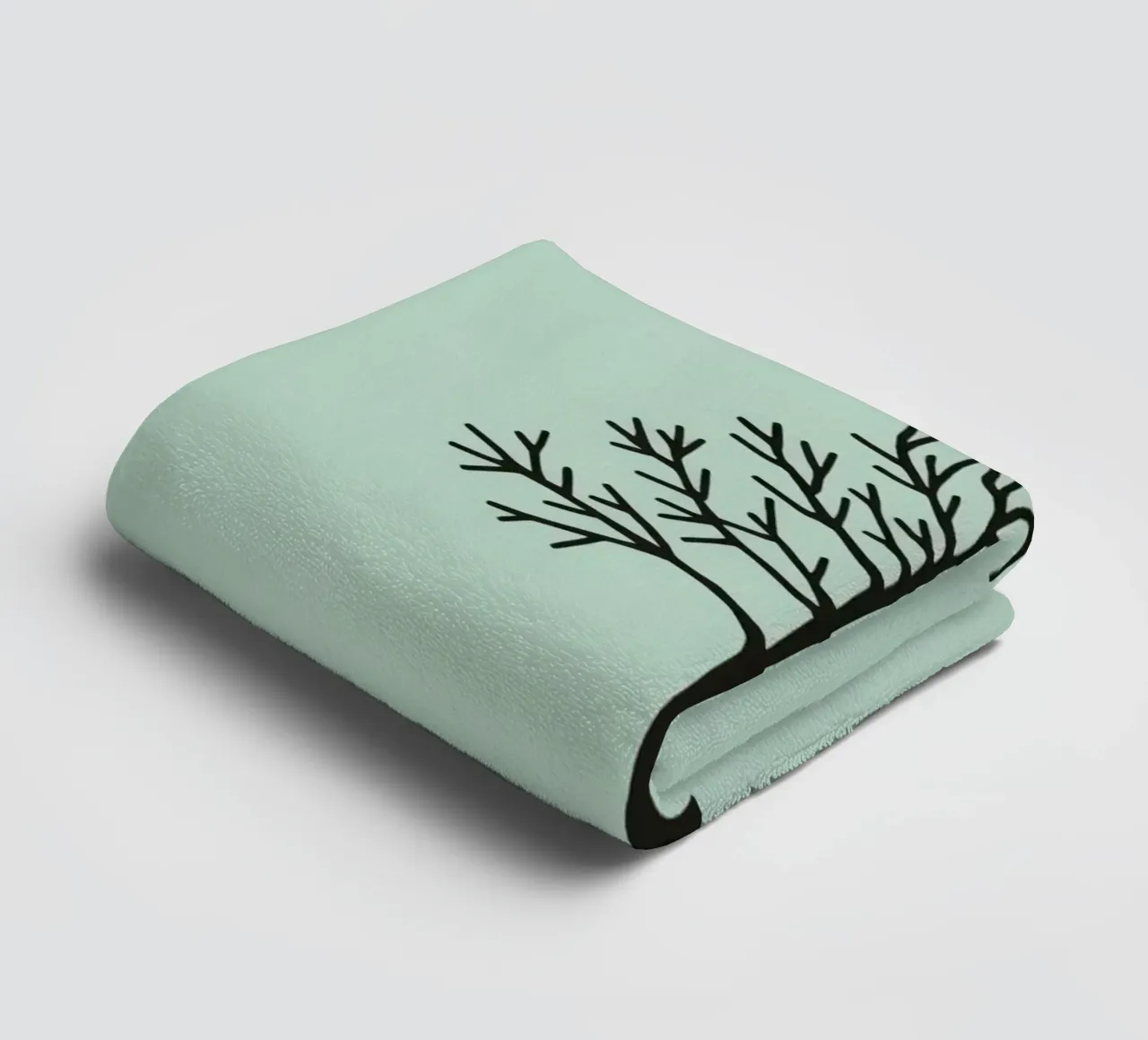 Minimalist tree design with intricate branch patterns towel by DesignDoodle
