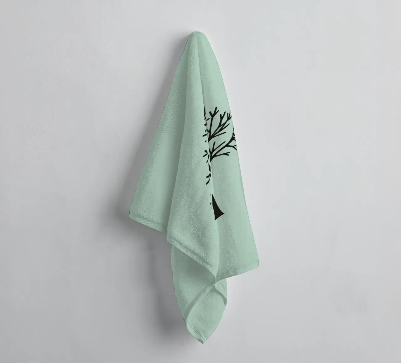 Minimalist tree design with intricate branch patterns towel by DesignDoodle