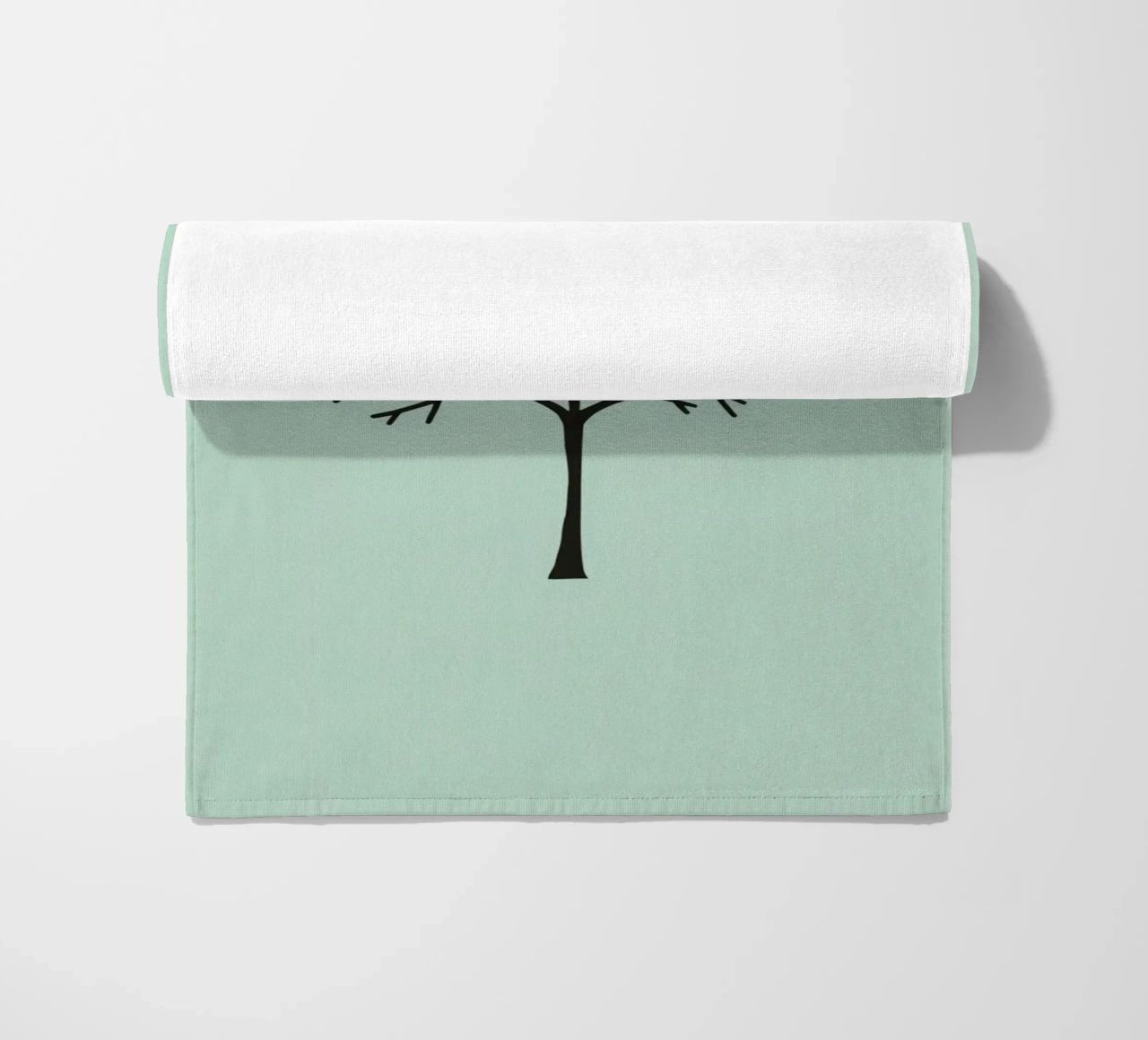 Minimalist tree design with intricate branch patterns beach towel by DesignDoodle