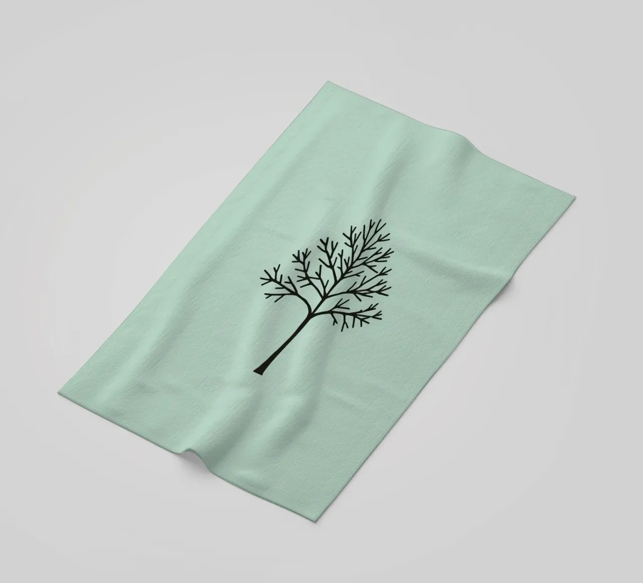 Minimalist tree design with intricate branch patterns beach towel by DesignDoodle