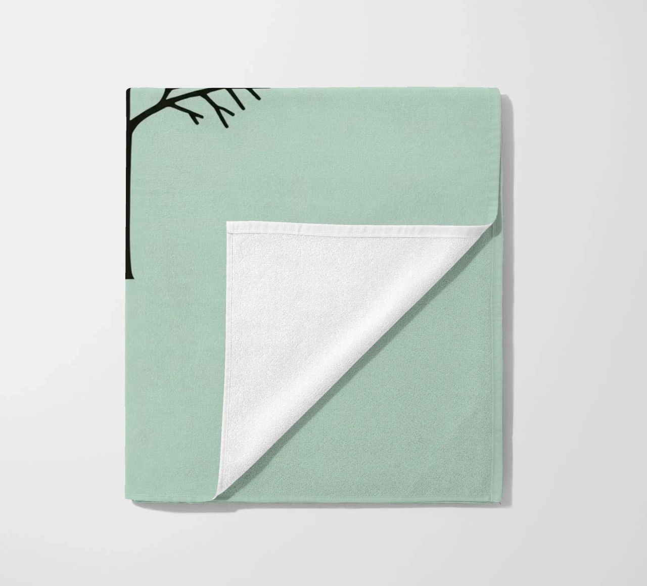 Minimalist tree design with intricate branch patterns beach towel by DesignDoodle
