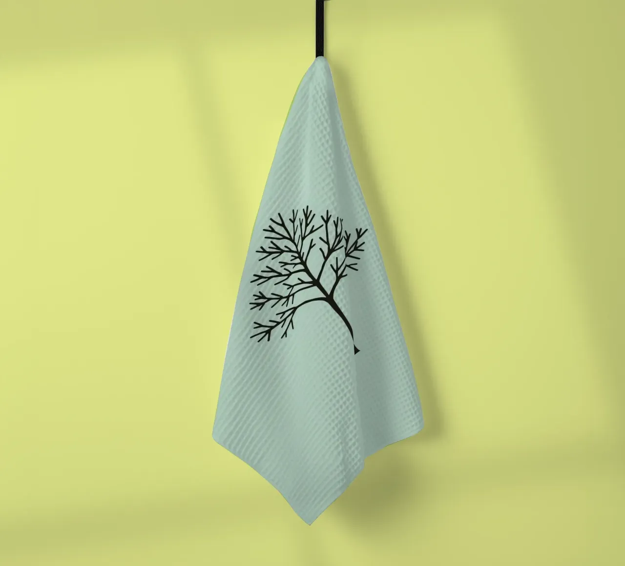 Minimalist tree design with intricate branch patterns tea towel by DesignDoodle