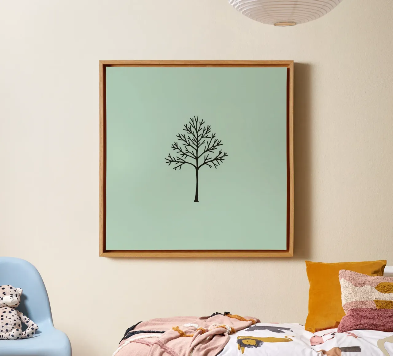 Minimalist tree design with intricate branch patterns canvas by DesignDoodle
