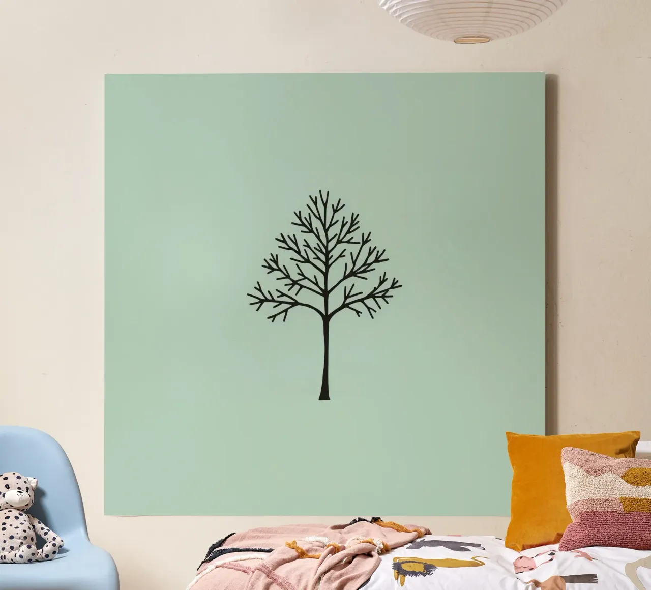 Minimalist tree design with intricate branch patterns canvas with Floater frame by DesignDoodle