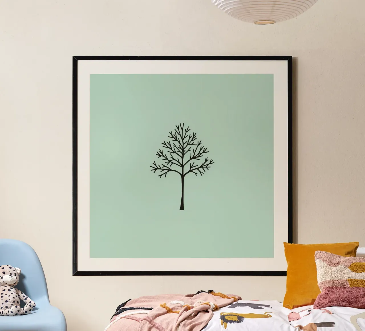 Minimalist tree design with intricate branch patterns poster with aluminum frame by DesignDoodle