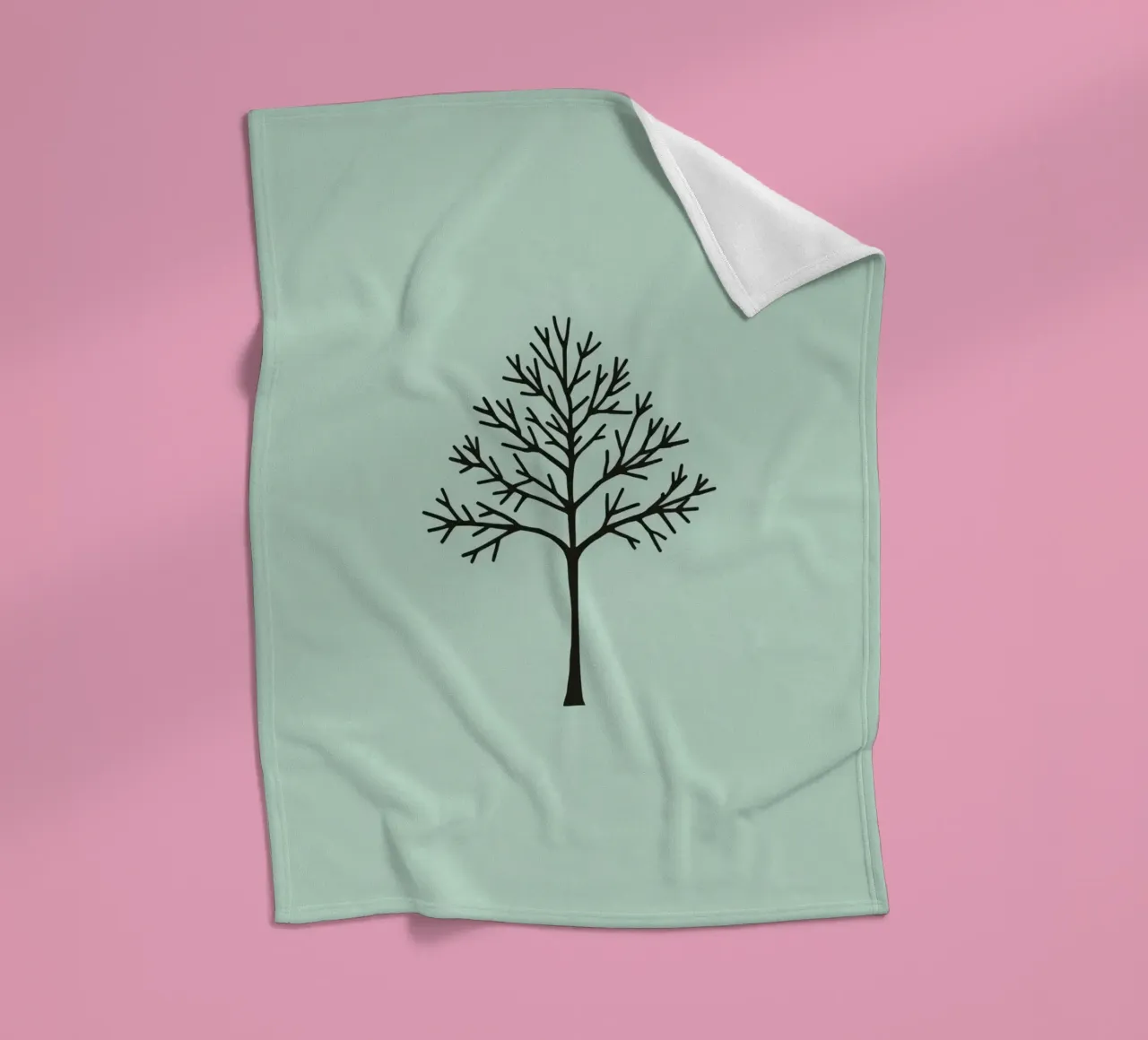 Minimalist tree design with intricate branch patterns fleece blanket by DesignDoodle