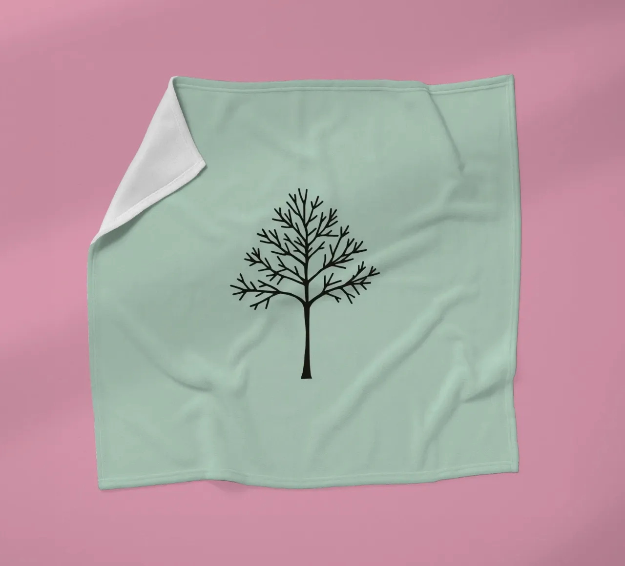 Minimalist tree design with intricate branch patterns fleece blanket by DesignDoodle
