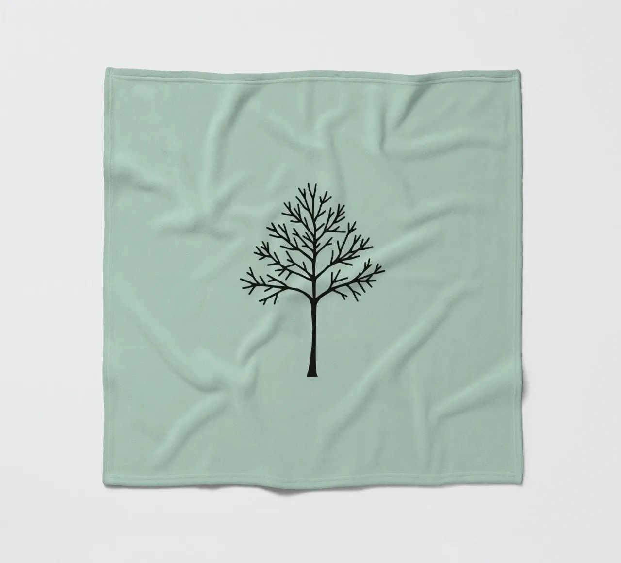 Minimalist tree design with intricate branch patterns fleece blanket by DesignDoodle