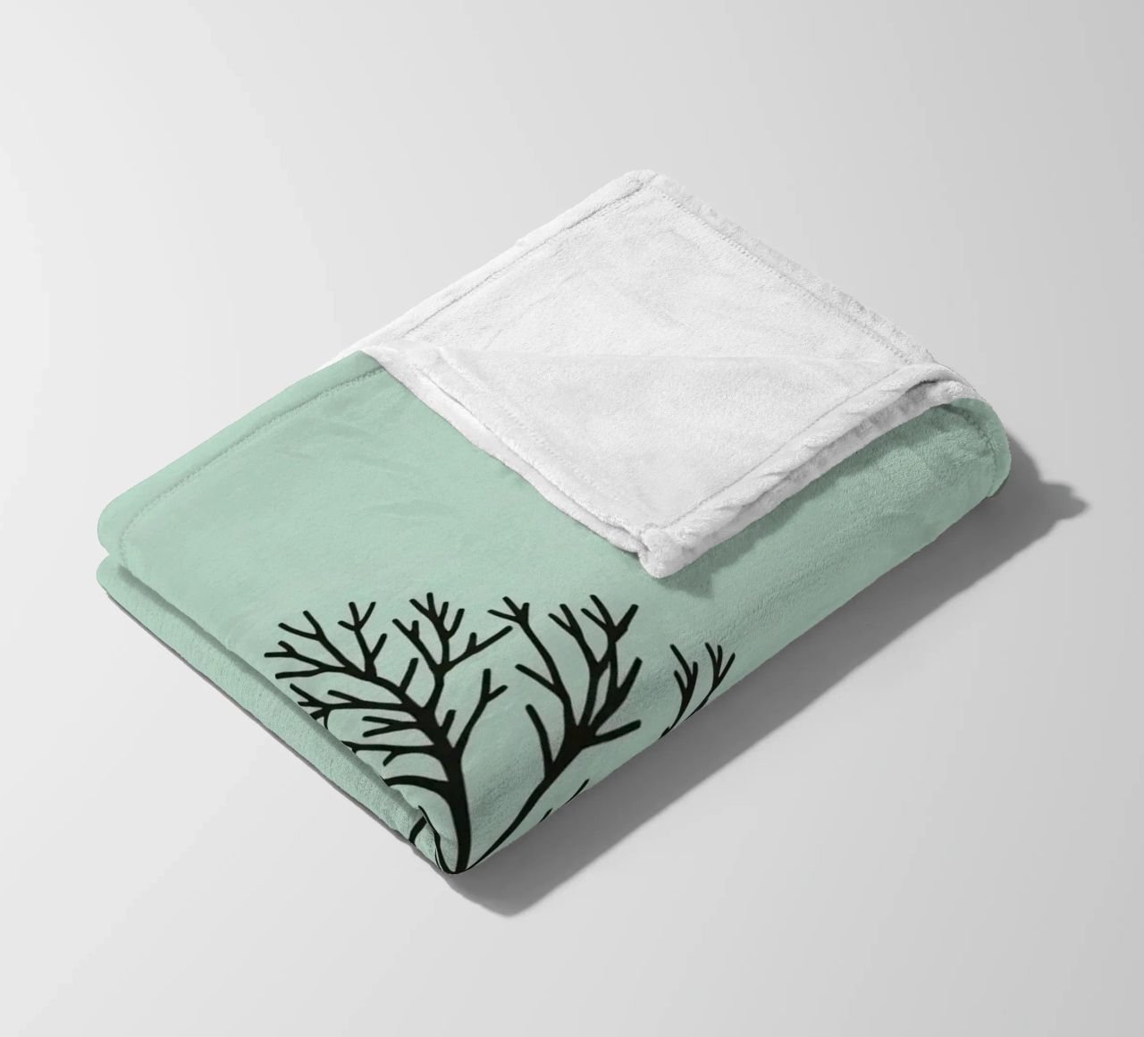 Minimalist tree design with intricate branch patterns fleece blanket by DesignDoodle