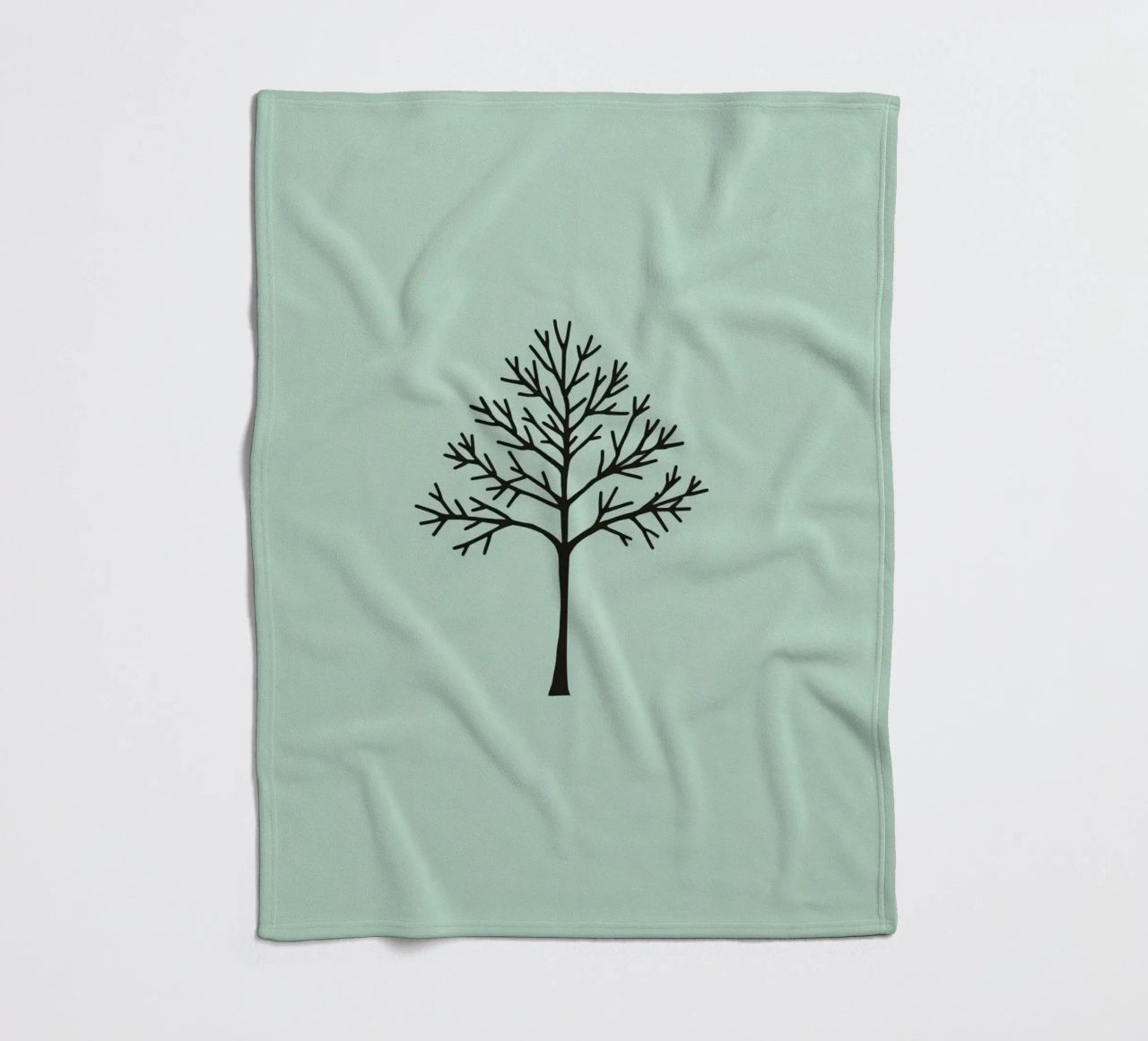 Minimalist tree design with intricate branch patterns fleece blanket by DesignDoodle