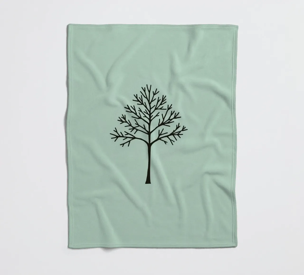 Minimalist tree design with intricate branch patterns fleece blanket by DesignDoodle