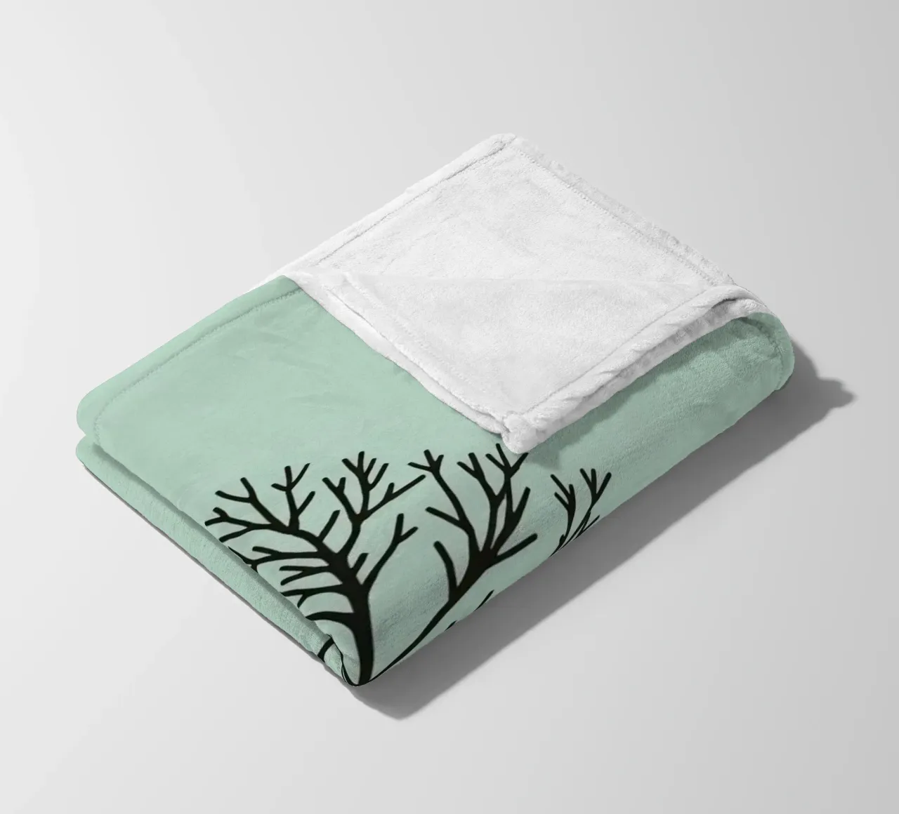 Minimalist tree design with intricate branch patterns fleece blanket by DesignDoodle