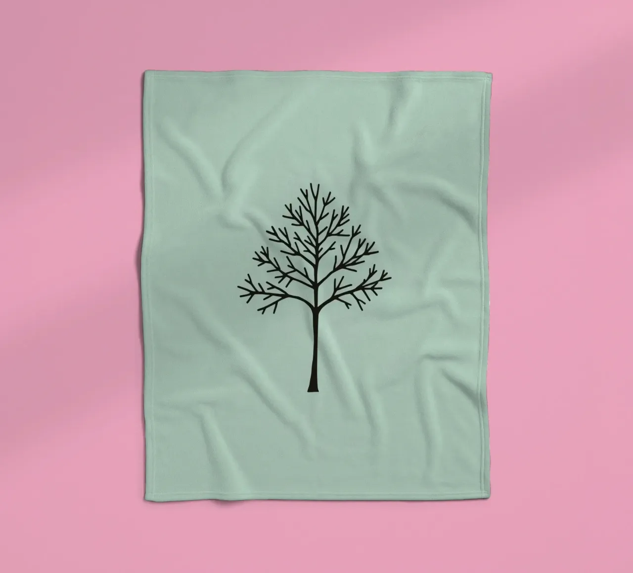 Minimalist tree design with intricate branch patterns fleece blanket by DesignDoodle