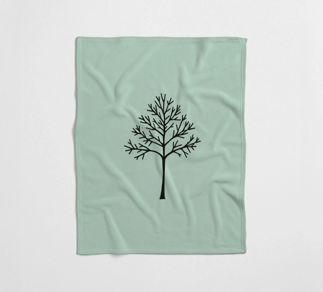 Minimalist tree design with intricate branch patterns fleece blanket by DesignDoodle