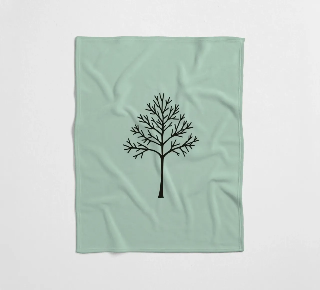 Minimalist tree design with intricate branch patterns fleece blanket by DesignDoodle