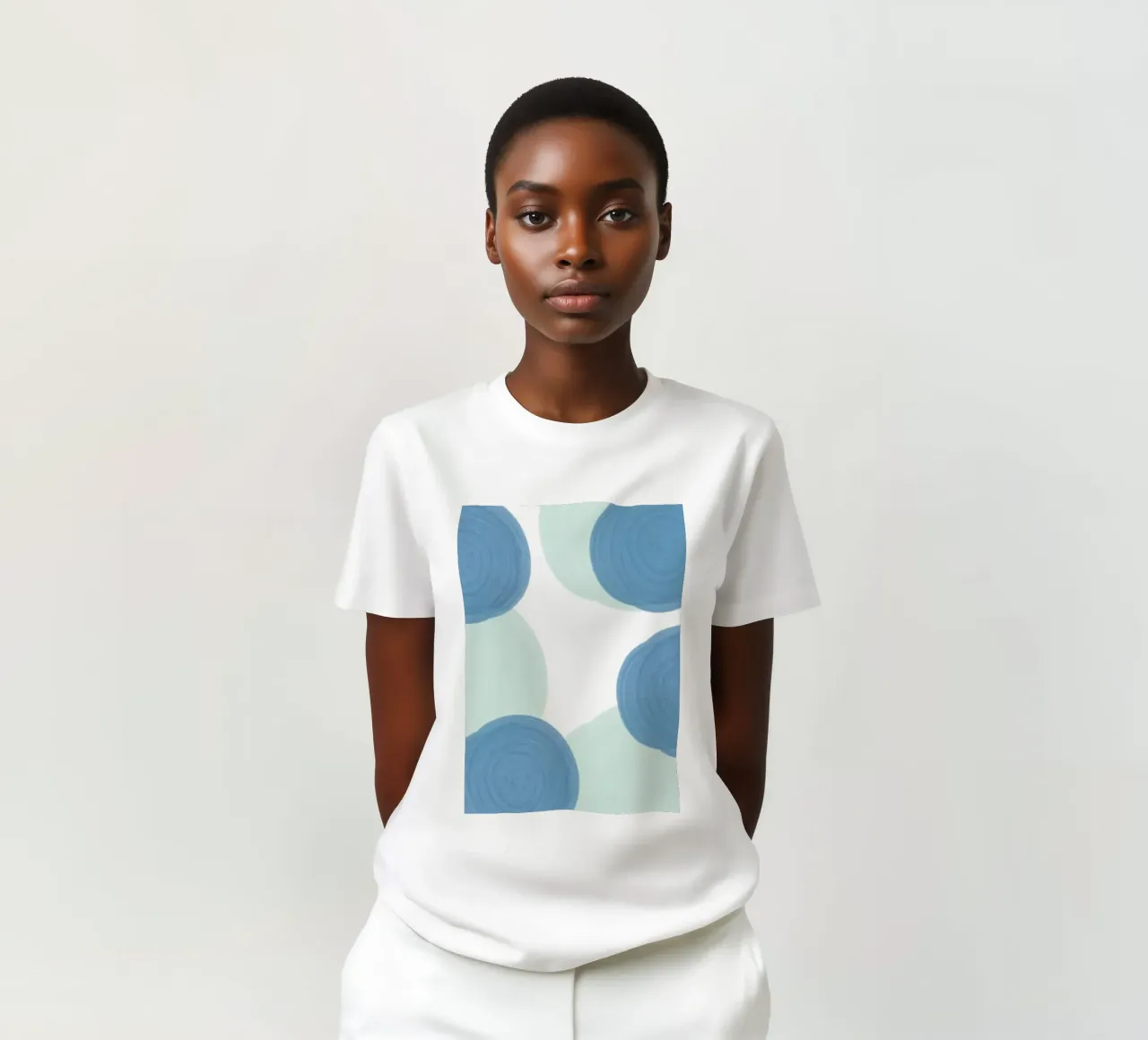 Abstract Blue Circles Print - Modern Minimalist, Coastal Vib t-shirt by ClubArt
