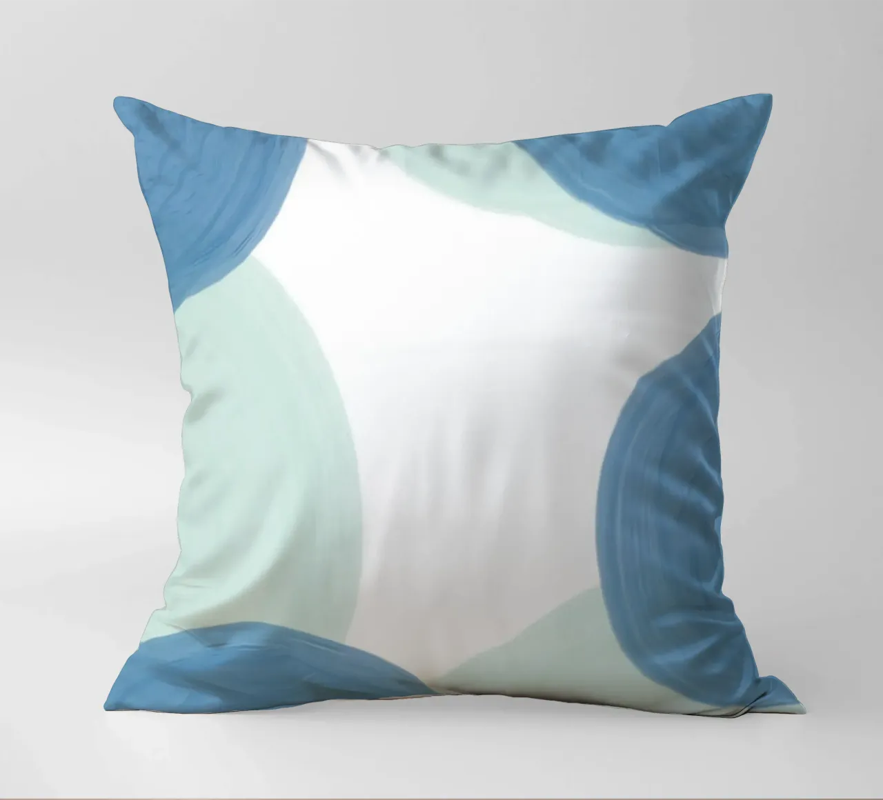 Abstract Blue Circles Print - Modern Minimalist, Coastal Vib decorative cushion by ClubArt