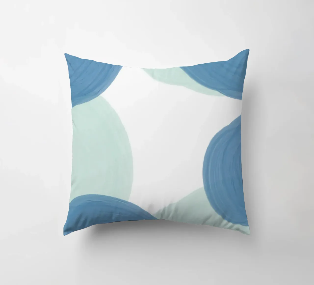 Abstract Blue Circles Print - Modern Minimalist, Coastal Vib decorative cushion by ClubArt
