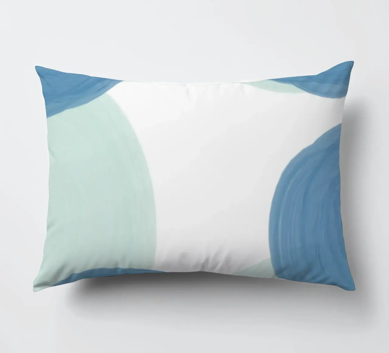 Abstract Blue Circles Print - Modern Minimalist, Coastal Vib decorative cushion by ClubArt