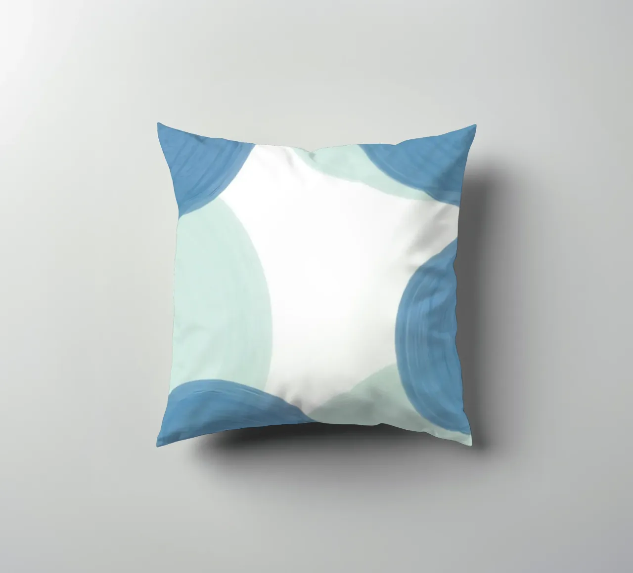 Abstract Blue Circles Print - Modern Minimalist, Coastal Vib decorative cushion by ClubArt