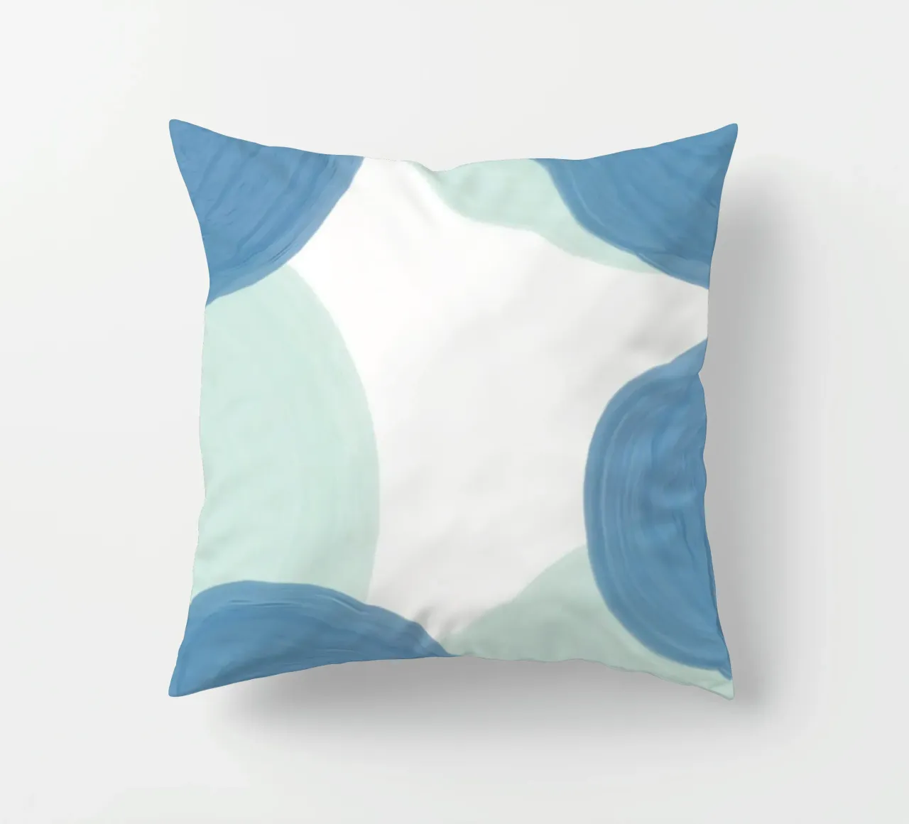 Abstract Blue Circles Print - Modern Minimalist, Coastal Vib decorative cushion by ClubArt